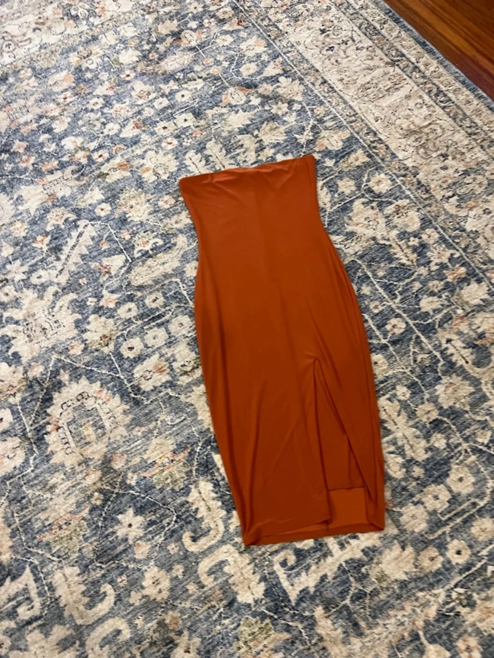Strapless Rust Midi Dress - Picture 3 of 6
